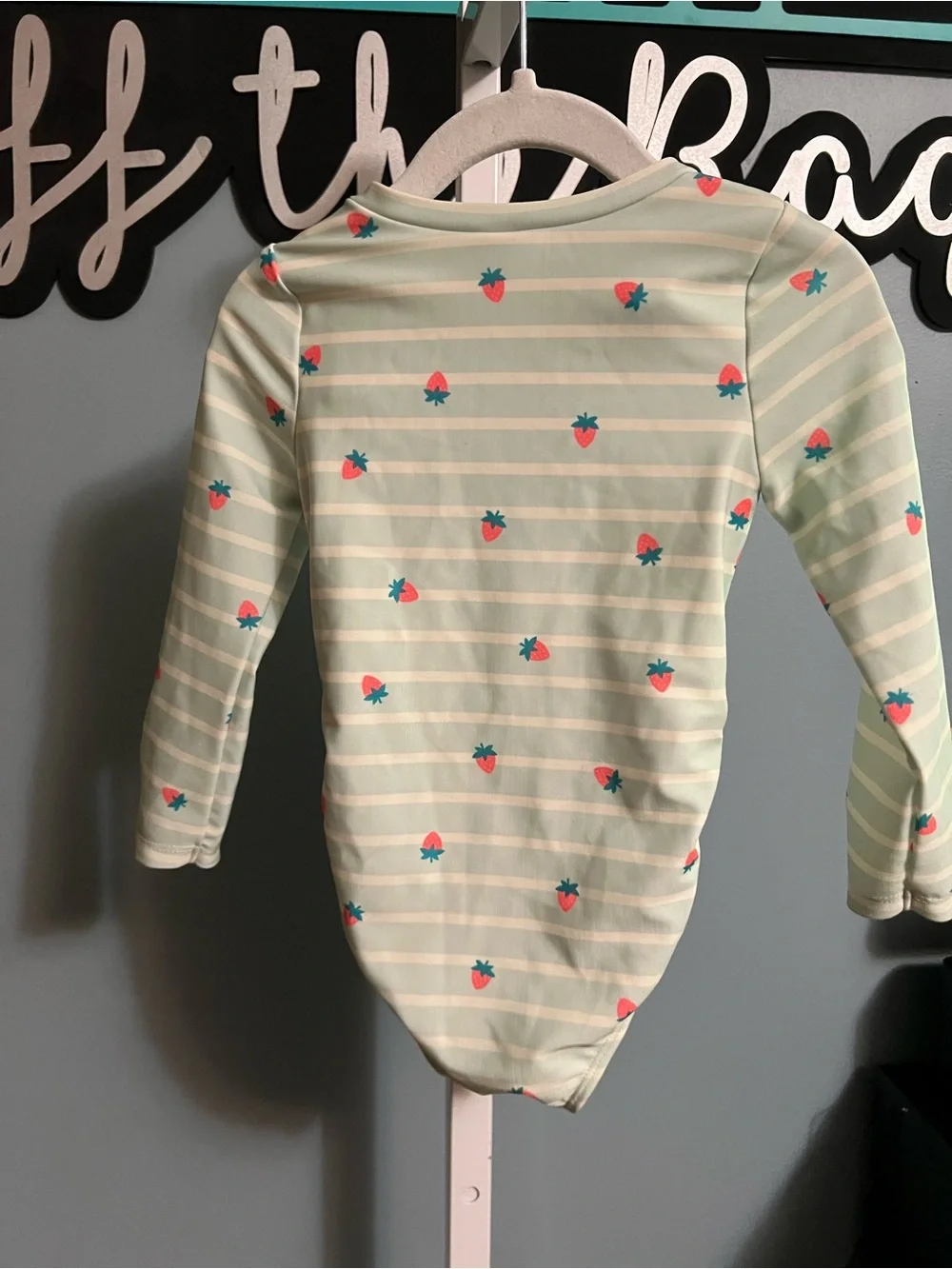 Cat & Jack Strawberry Rashguard One Piece Swimsuit with Zipper NWOT